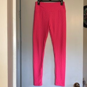 Hot Pink Ruched Leggings